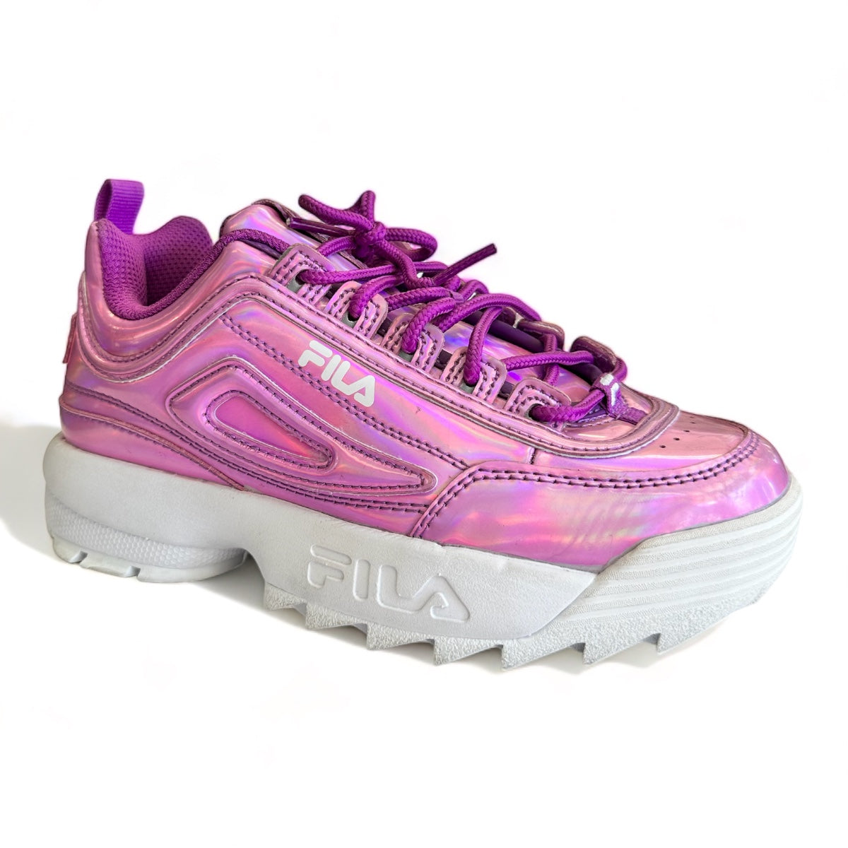 Tenis Fila Disruptor morado tornasol